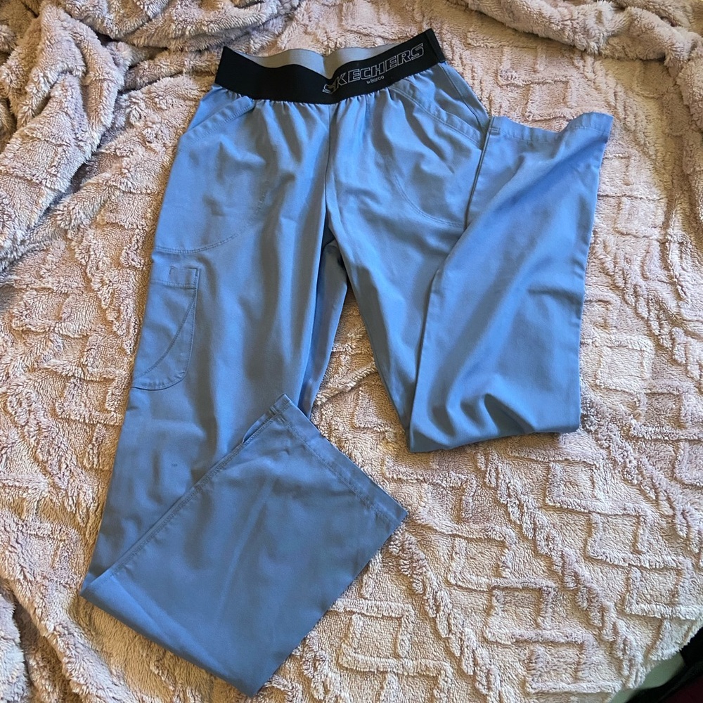 blue scrub pants